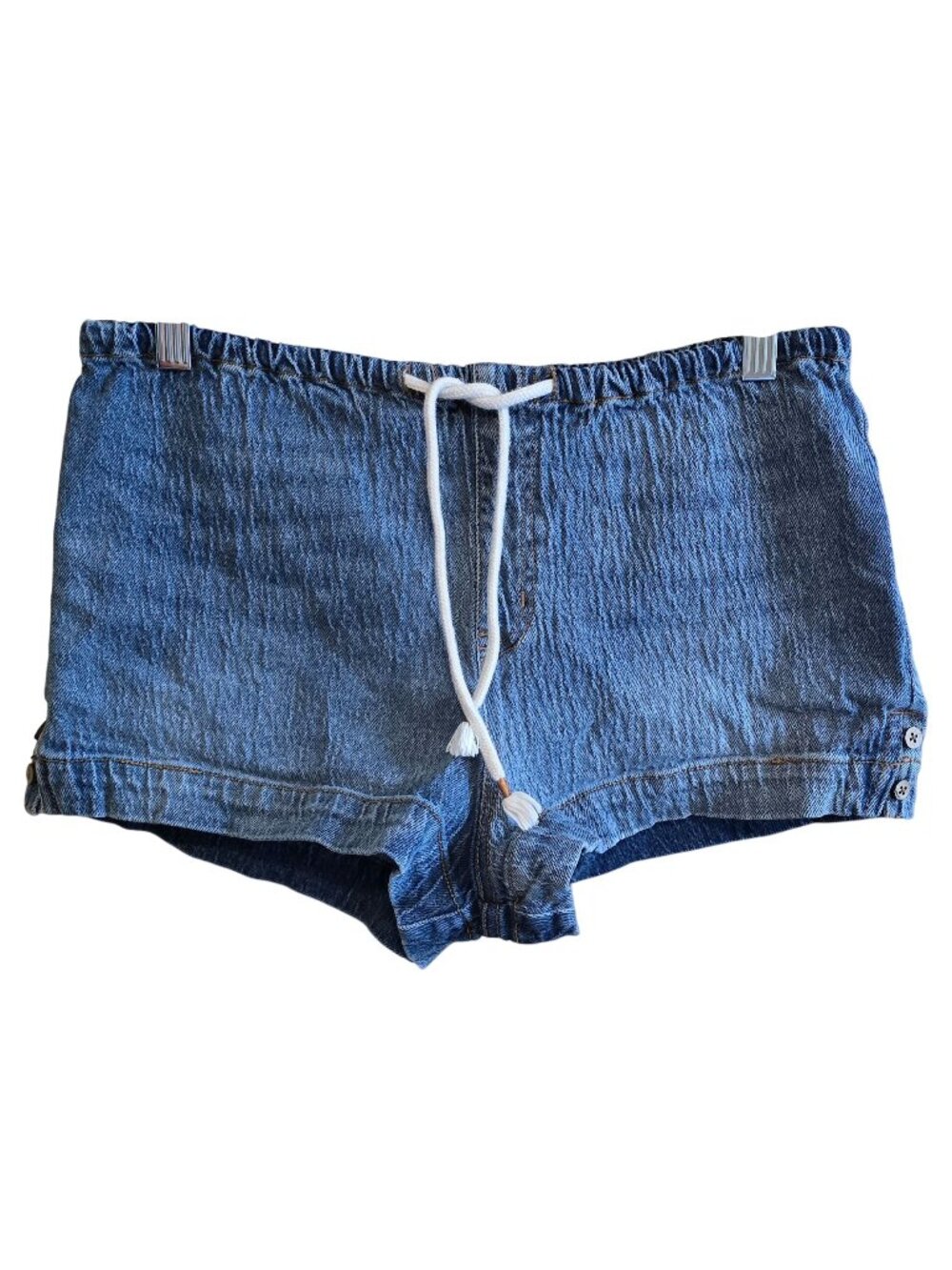 Roxy Womens Denim Drawstring Elastic Waist Shorts S